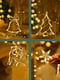 Гірлянда-бахрома штора на батарейках+USB Різдвяні фігурки 12 ниток 120LED 3м*1м теплий білий | 6653809 | фото 7