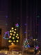 Гірлянда-бахрома штора на батарейках+USB Різдвяні фігурки 12 ниток 120LED 3м*1м мульти | 6653810 | фото 4