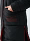 Чорне зимове пальто із вставками червоного кольору | 6653873 | фото 6