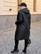 Стьобане чорне пальто, утеплене синтепоном | 6653917 | фото 3