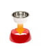 Миска металева для котів та собак Ferplast Jolie Medium Red Bowl на пластиковій підставці 0,9 л | 6655010 | фото 2