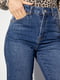 Синие прямые джинсы с высокой посадкой | 6653618 | фото 4