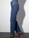 Синие прямые джинсы с высокой посадкой | 6653618 | фото 5