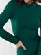 Приталенное зеленое платье-миди под горло | 6653622 | фото 4