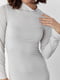 Приталена молочна сукня-міді під горло | 6653625 | фото 4