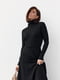 Черное А-силуэтное платье-миди с резинкой на талии | 6653630 | фото 3