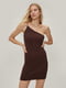 Сукня коричнева з вирізом | 6657865 | фото 3