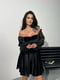 Оксамитова чорна сукня з шифоновими рукавами | 6657984 | фото 5