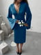 Розкішна синя сукня "Афродіта" з вирізом на спинці  | 6657992