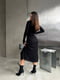 Витончена чорна сукня з в рубчик | 6658000 | фото 3