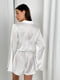 Белая шелковая пижама: рубашка и шорты | 6658504 | фото 2
