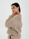 Светло-коричневая плюшевая пижама: штаны с карманами и джемпер | 6658501 | фото 3