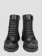 Кожаные черные ботинки с оригинальной шнуровкой | 6658528 | фото 6