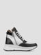 Шкіряні чорно-білі кросівки на вовняній підкладці | 6658530 | фото 4
