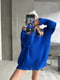 Трендовий светр-сукня вільного крою синій | 6658708 | фото 5