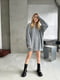 Трендовий светр-сукня вільного крою сірий | 6658711 | фото 3