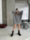 Трендовий светр-сукня вільного крою сірий | 6658711 | фото 7