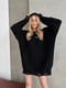 Трендовий светр-сукня вільного крою чорний | 6658713 | фото 9