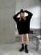 Трендовий светр-сукня вільного крою чорний | 6658713 | фото 6