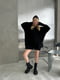 Трендовий светр-сукня вільного крою чорний | 6658713 | фото 7