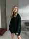 Трендовий светр-сукня вільного крою темно-зелений | 6658714 | фото 4