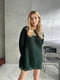 Трендовий светр-сукня вільного крою темно-зелений | 6658714 | фото 8