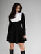 Сукня-міні чорного кольору з широким білим коміром | 6658817 | фото 4