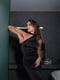 Сукня-міді шовкова чорного кольору зі шлейфом | 6658861 | фото 4