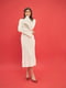 Сукня-міді молочного кольору з принтом “Обійми" | 6658884 | фото 2