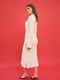 Сукня-міді молочного кольору з принтом “Обійми" | 6658884 | фото 3