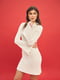 Сукня-міні молочного кольору з принтом “Обійми” | 6658892 | фото 2
