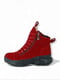 Зимові замшеві черевики червоного кольору | 6658907 | фото 2