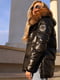 Зимова куртка кольору хакі з натуральним хутром єнота | 6659598 | фото 7
