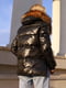 Зимова куртка кольору хакі з натуральним хутром єнота | 6659598 | фото 9