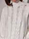 Вязаный белый свитер с косами | 6664008 | фото 4