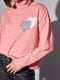 Вязаный свитер розовый с двумя сердечками | 6664009 | фото 4