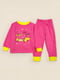 Розовая теплая пижама с начесом: джемпер и брюки | 6664412