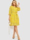Платье А-силуэта желтое в цветочный принт | 6664790 | фото 2