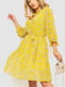 Платье А-силуэта желтое в цветочный принт | 6664790 | фото 3