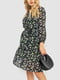 Сукня А-силуету чорна в квітковий принт | 6664792 | фото 3