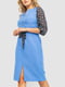 Платье-жакет голубого цвета с принтом | 6664798 | фото 3
