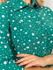 Платье А-силуэта зеленое в горошек | 6664810 | фото 5