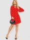 Платье А-силуэта красное в цветочный принт | 6664811 | фото 2