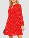 Платье А-силуэта красное в цветочный принт | 6664811 | фото 3