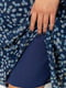 Платье А-силуэта синее в цветочный принт | 6664812 | фото 6
