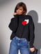 Чорний светр із двома сердечками | 6664857 | фото 5
