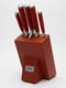 Набір ножів BARON на дерев’яній червоній підставці (6 предметів) | 6665038