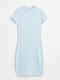 Платье-футболка вязаное голубое | 6665564