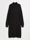 Платье-свитер вязаное черное | 6665591