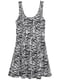 Платье А-силуэта черно-белое в принтр | 6665687